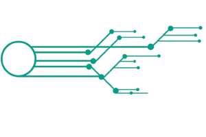 teal circuit design with branching nodes